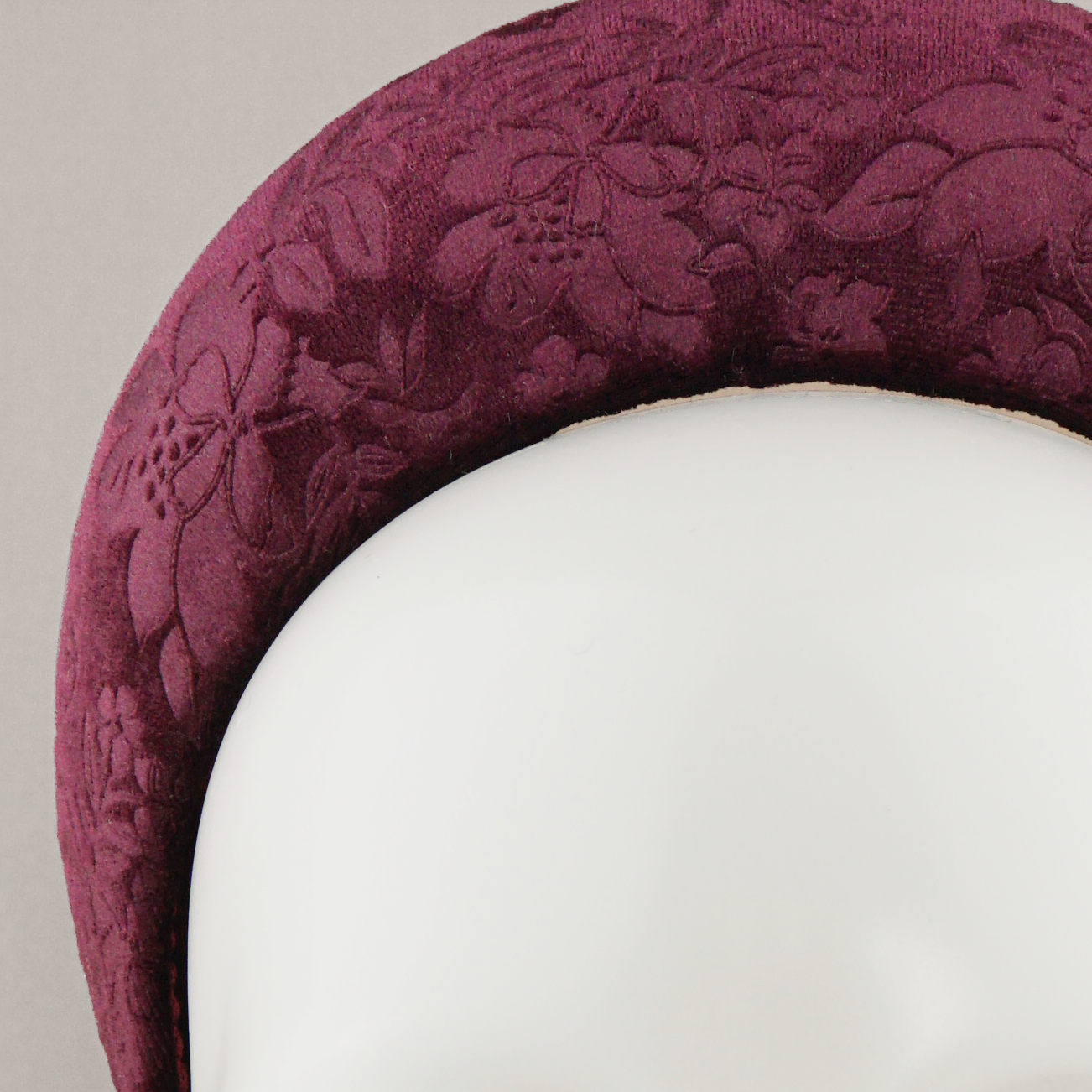 Burgundy Wine Debossed Velvet Blocked Headband