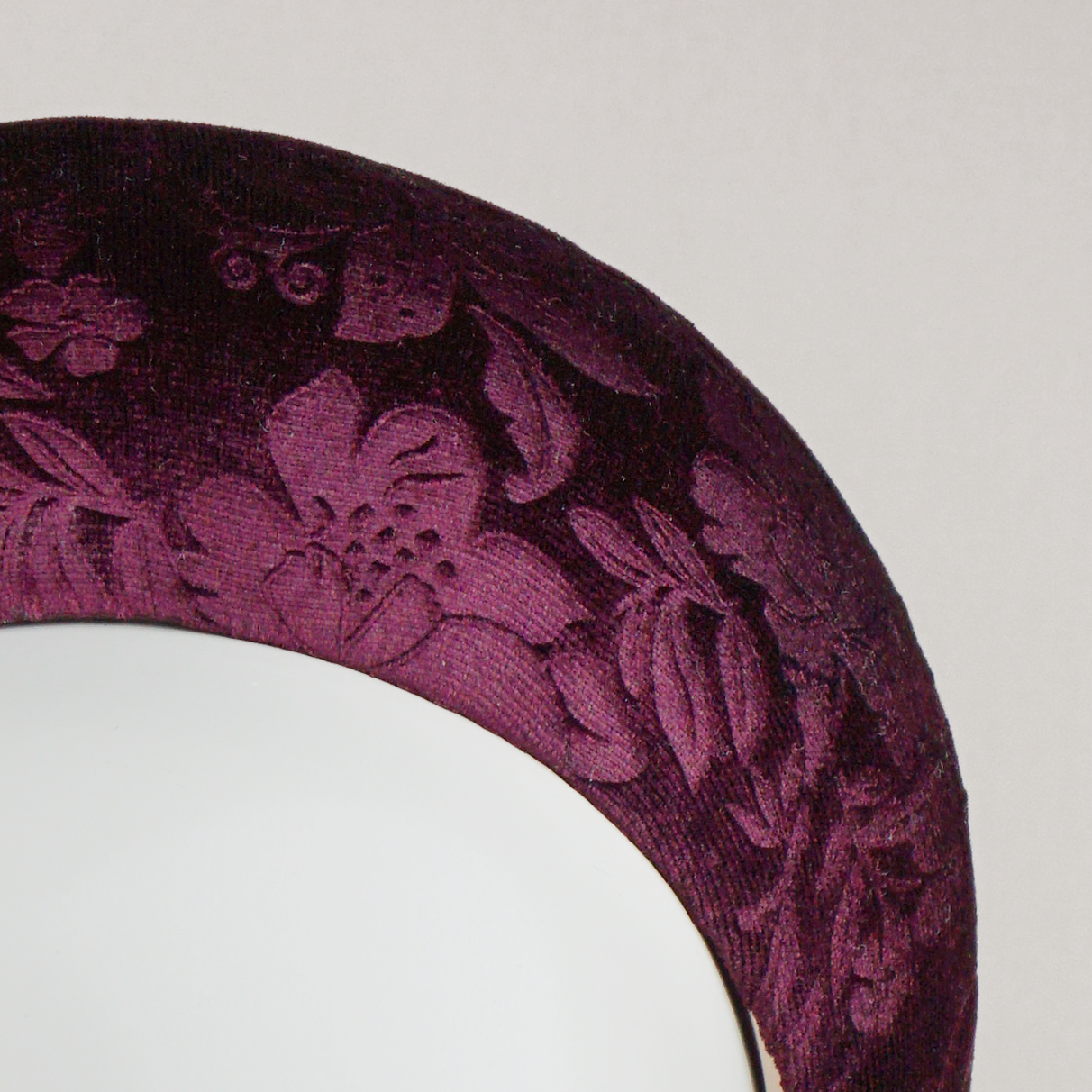 Burgundy Wine Debossed Velvet Blocked Headband