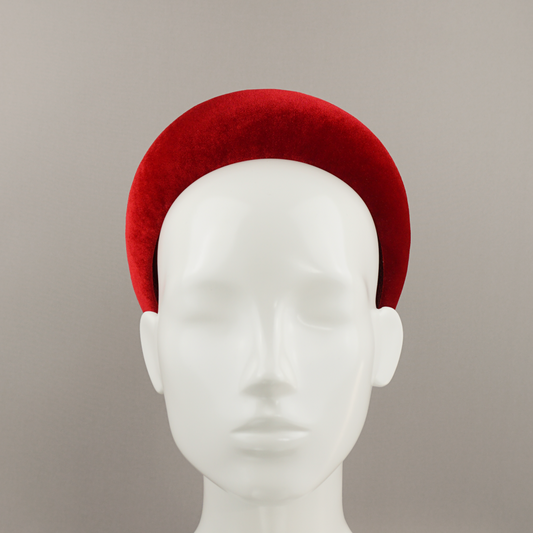 Cherry Red Velvet Blocked Headband